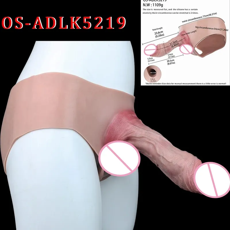 Højtalje realistisk penisærme насадка на член Strap On Hollow Dildotrusser Silikone Dick Extender Sexlegetøj til mænd