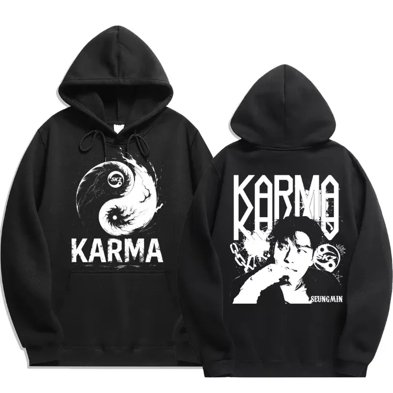 KPOP's fourth album KARMA printed men's hoodie FELIX HAN BANGCHAN CHANGBIN HYUNJIN LEE fashion hoodie — image 6