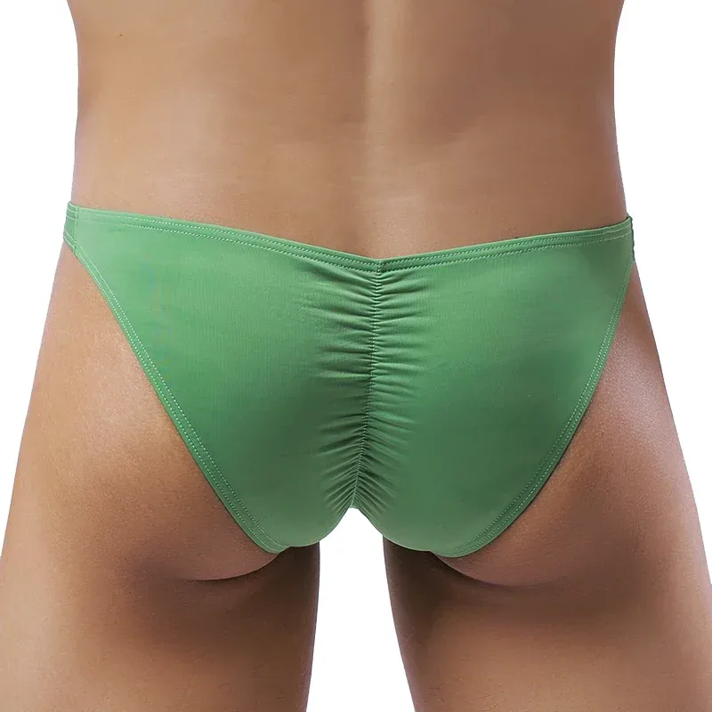 Cueca masculina sexy elástica de seda gelada calcinha ultrafina de cintura baixa — image 5