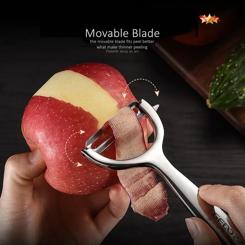 LFGB Certificated Pure 304 Stainless Steel Peeler Ultra Sharp Blade Fruit and Vegetable Zester Family Kitchen Peeling Tool — image 4