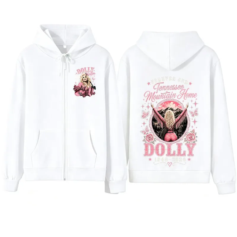 Dolly Parton Tribute 1946-2026 Country Music Zipper Hoodies Homens Mulheres Moda Casual Zip Up Moletom Com Capuz Jaquetas Casacos — image 9