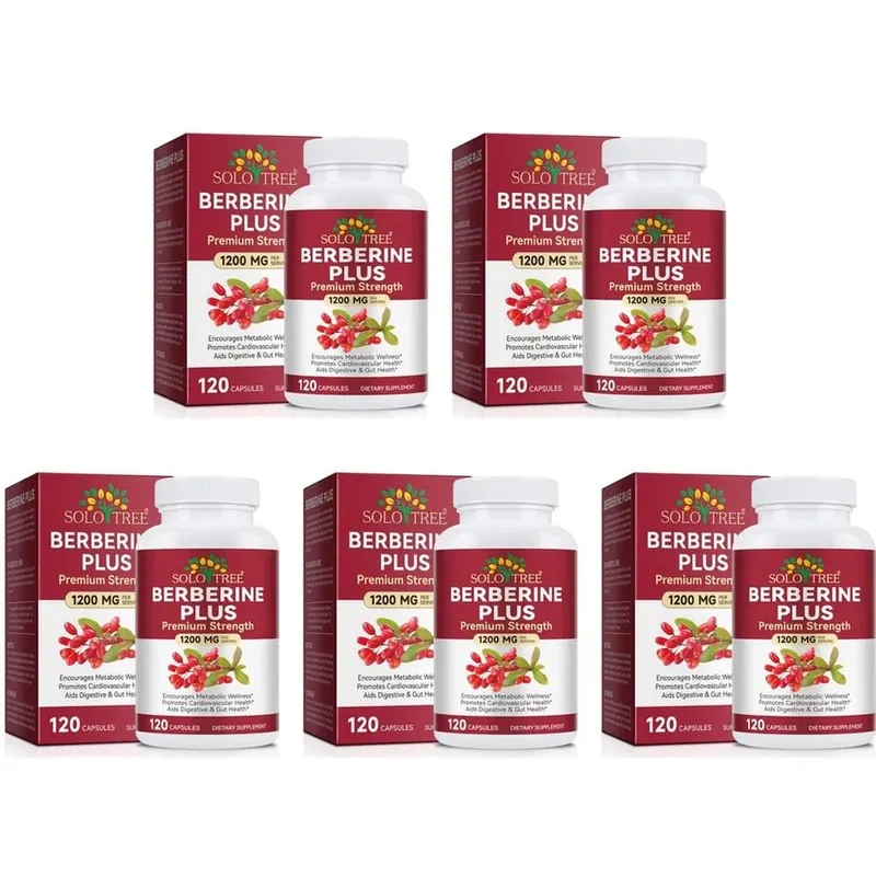 Berberine Plus Kapsler 1200mg Berberin HCl Metabolisme og fordøjelsessystemets tarmsundhed 120 kapsler — image 11