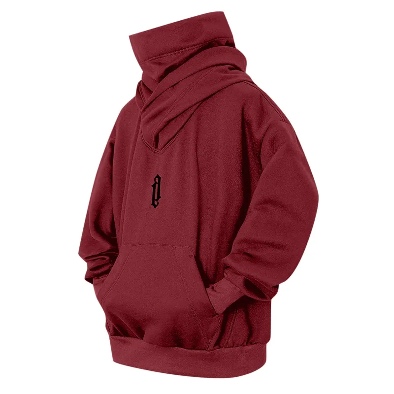 Embroidery Turtleneck Sweatshirt Oversized Y2K Lalaki Babae Hoody Japanese Ninja Hoodies Autumn Hip Hop Fleece Pocket Streetwear — image 4