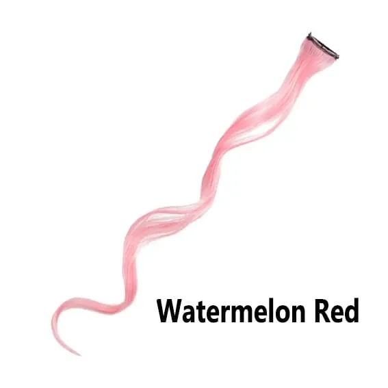 12 Colors Straight Curly Hair Synthetic Hairpieces Clip-In One Piece Pure Color Synthetic Hair Extension Pieces — image 23