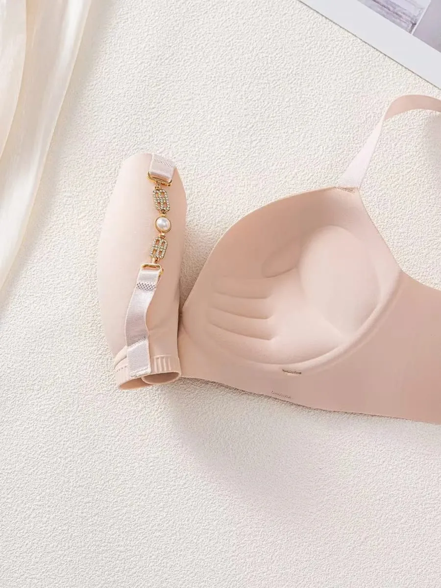 Women's Seamless Push Up Lingerie Small Breast Gathering Anti-sagging No Steel Ring Bra