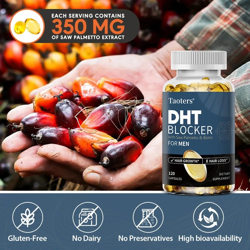 DHT Blocker Hair Growth Supplement with Saw Palmetto Support Thicker Hair Reduce Thinning & Breakage Boost Scalp Health — image 6
