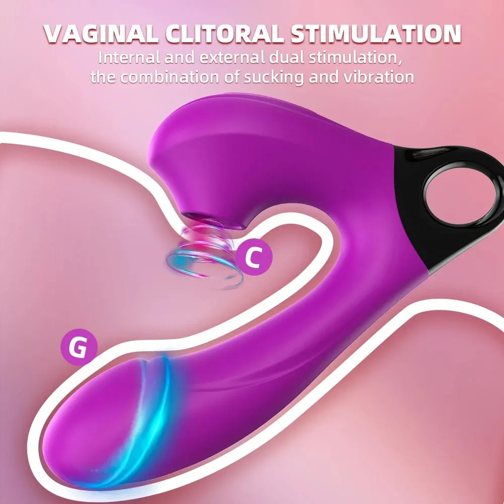 2-in-1 Sucking Vibrator Dildo G-Spot Nipple Sucking Clitoral Vaginal Penetration Sex Toys Female Pussy Massage For Couples Sex — image 3