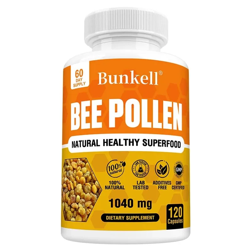 Integratore di polline d'api Capsule vegetariane di polline d'api crudo naturale al 100% Probiotici Superfood Digestione Supporto immunitario ed energia