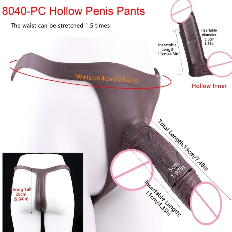 Wearable Extra Large Penis Sleeve Silicon Soft Hollow Penis Panties High-Grade Adult Intimate Toys For Men Adult 18+ Tools — image 26