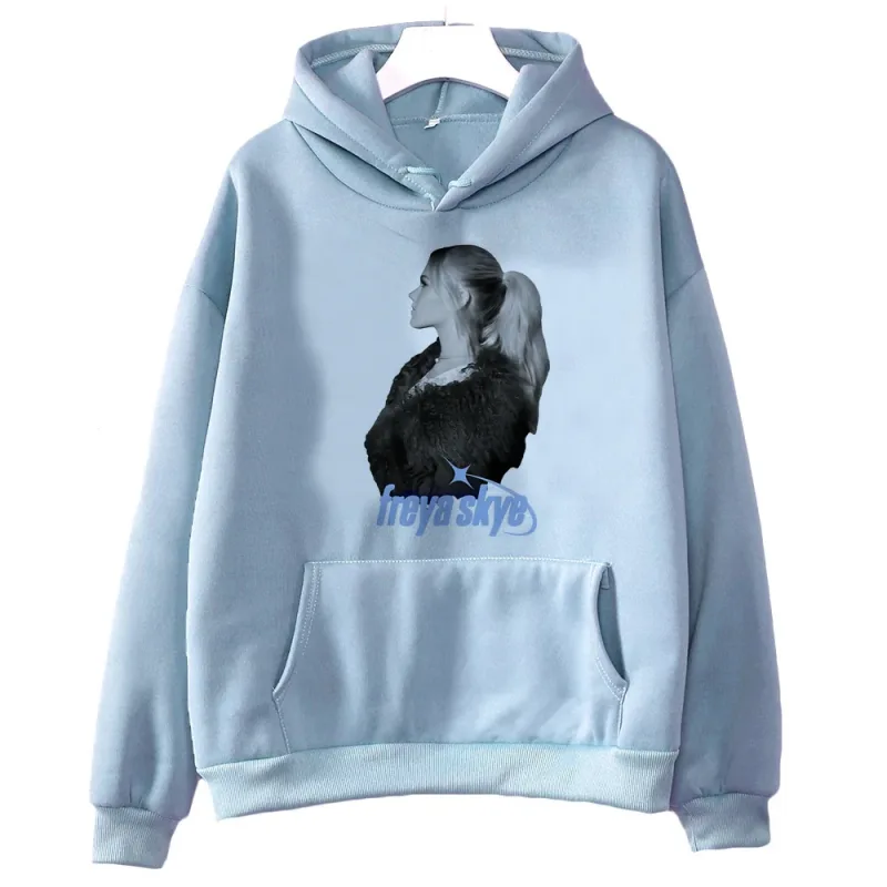 Freya Skye 2000s fashion hooded sweatshirt - Women's loose fit - Men's version. Cutecore. Suitable for both men and women. — image 13