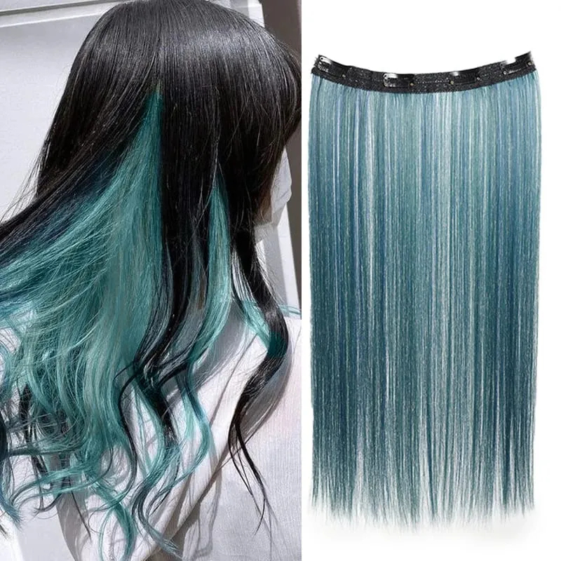 20inch Hair extensions Wig Hair Clips Hair piece Synthetic Straight Hair Extensions with 4clips for Women Halloween Party — image 10