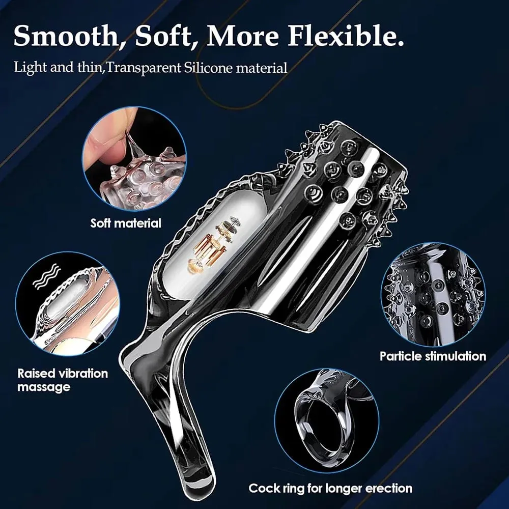 Vibrating Cock Ring for Men Silicone Penis Vibrator Intense Mens Vibrator Longer Harder Stronger Erection Sex Toys for Men Adult