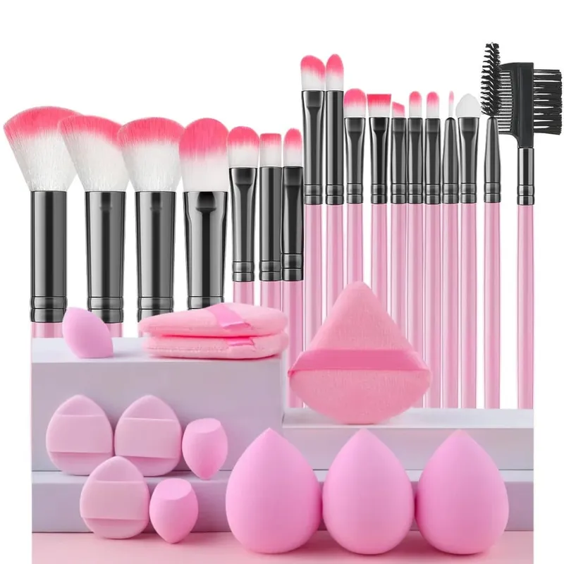 18PCS Women's Makeup Brushes Set - Eye Shadow Foundation Blush Cosmetic Brushes Soft Make up Tools with Storage Bag — image 23