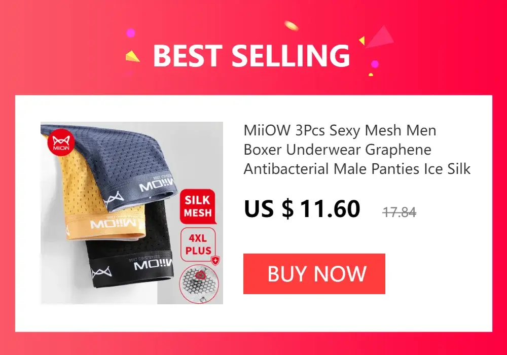 MiiOW Sexiga män Boxershorts Underkläder Mesh Andas Ice Silk Man Trosor Underkläder Kalsonger Boxershorts Plus Size L-4XL 2022 — image 2