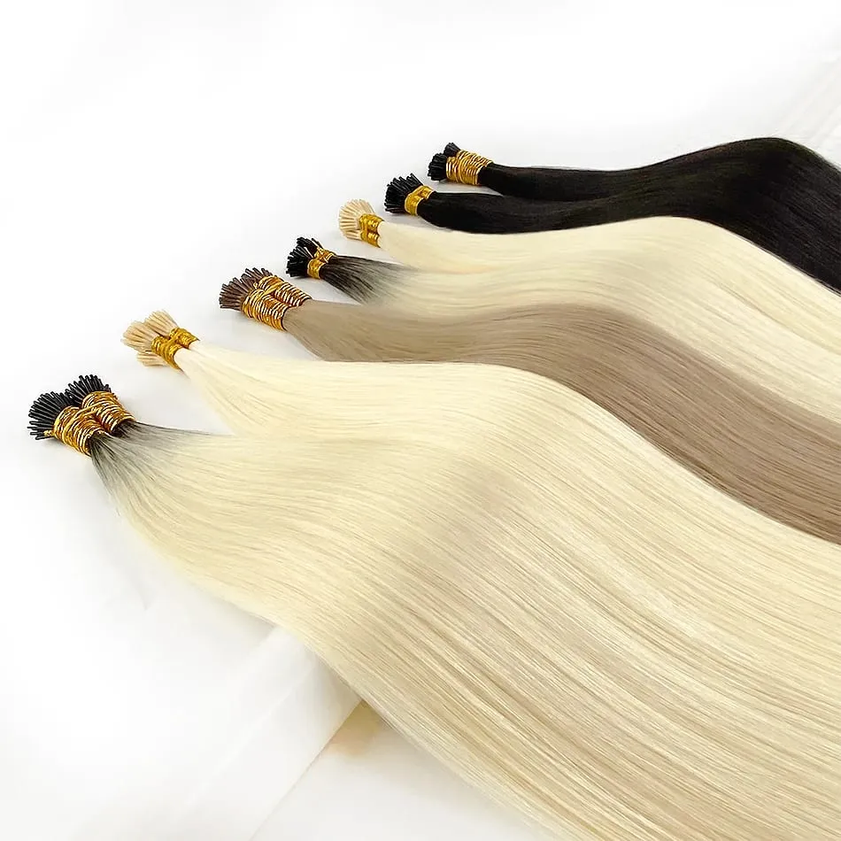 I Tip Human Hair Extensions 50g Straight Fusion Hair 30Inch Keratin Capsule Original Real Natural Hair Blonde Color — image 6