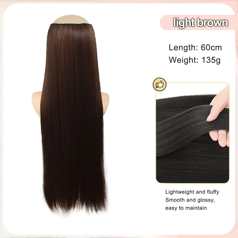 24 Inch Burgundy Straight Long Synthetic Hair Ponytail Extension Suitable For Women — image 10