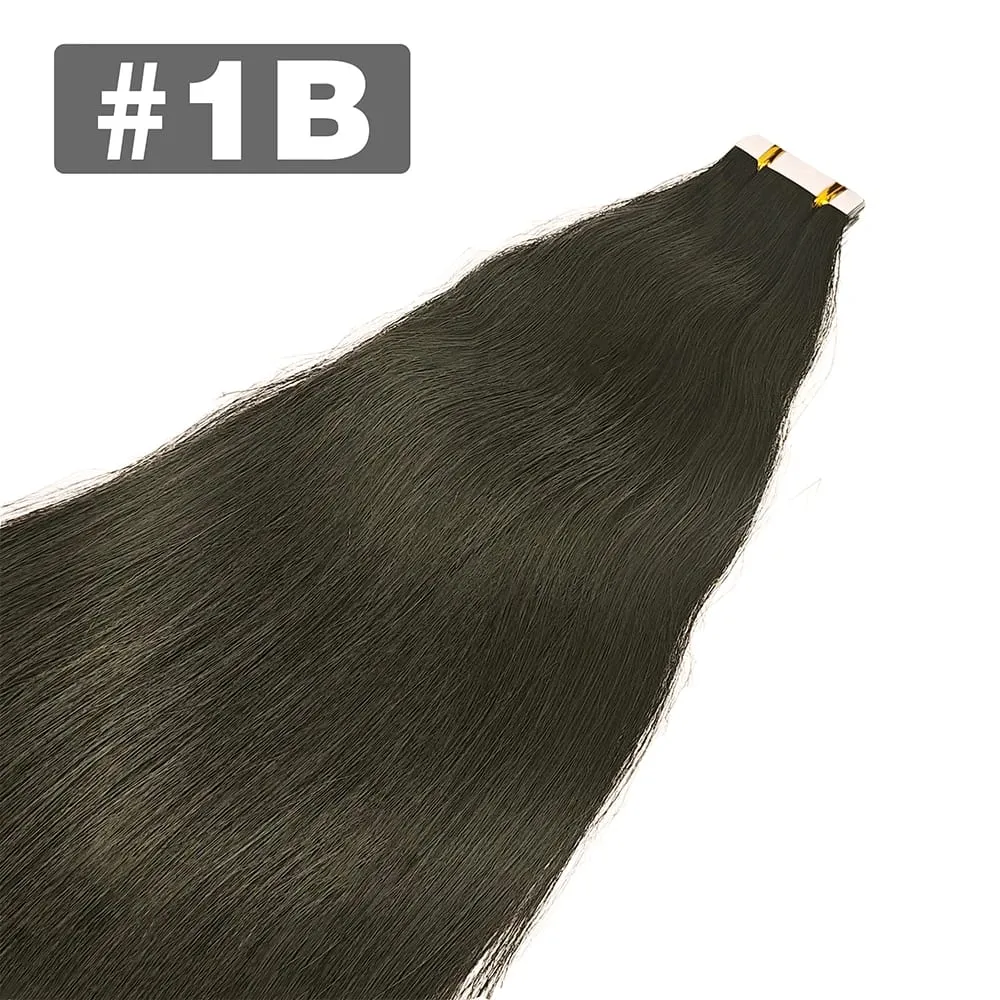 Tape In Straight 100 Human Hair Extensions Brazilian Hair Blonde Adhesive Extensions Skin Weft Black Brown 100% Real Human Hair — image 1