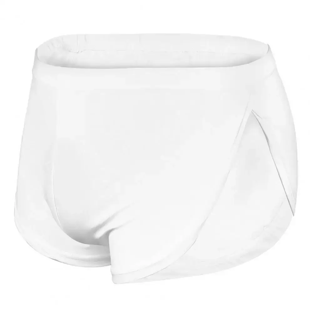 Männer Einfarbig Atmungsaktive Low-rise Shorts Höschen Elastische Taille Seite Split Eis Seide Lounge Shorts Unterhosen Nachtwäsche — image 3