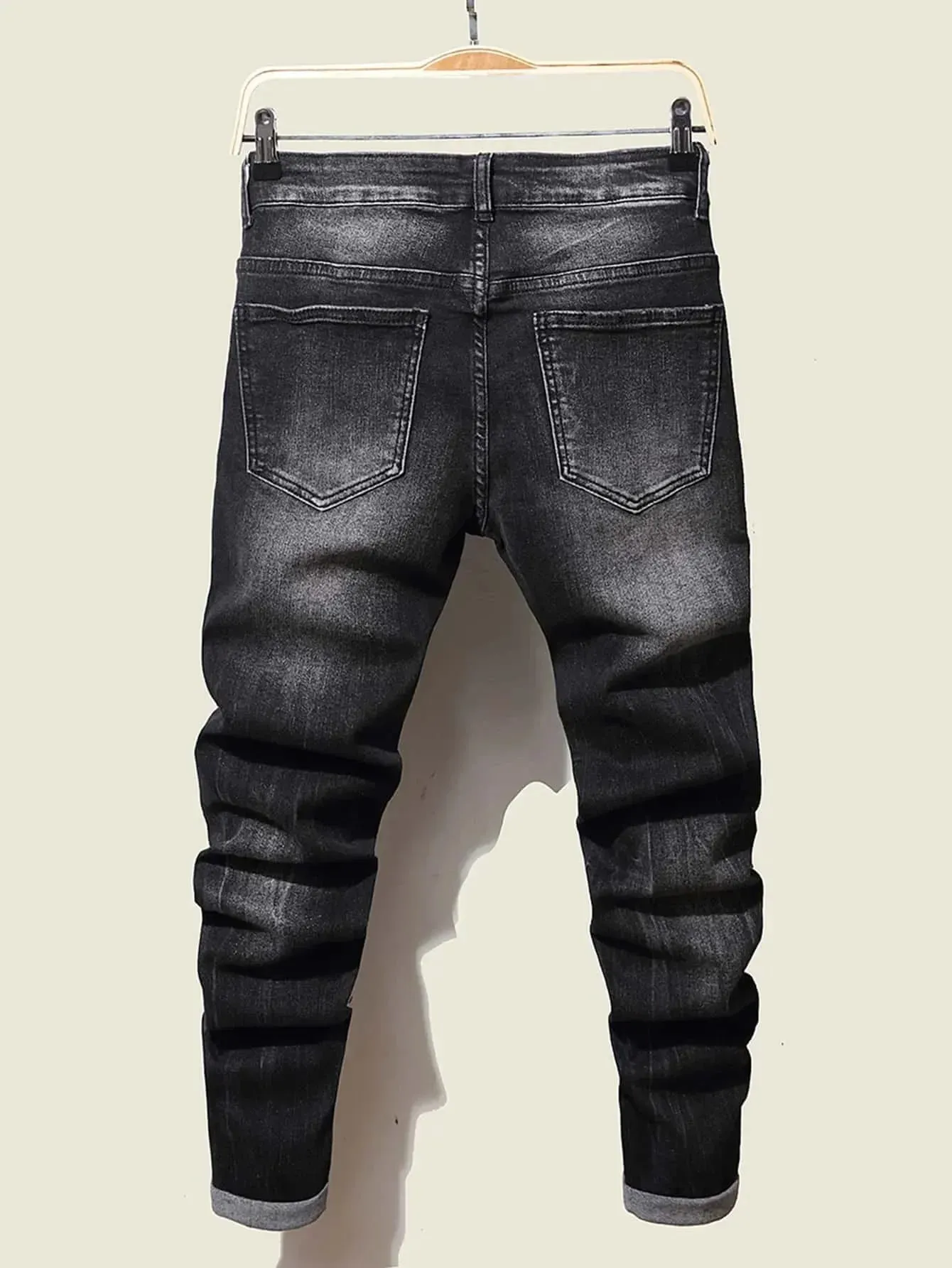 Fashion Men's Jeans Pants Stretch Blue Skinny Jeans For Men Casual Slim Fit Denim Pants Korean Style Male Trousers Jeans — image 6