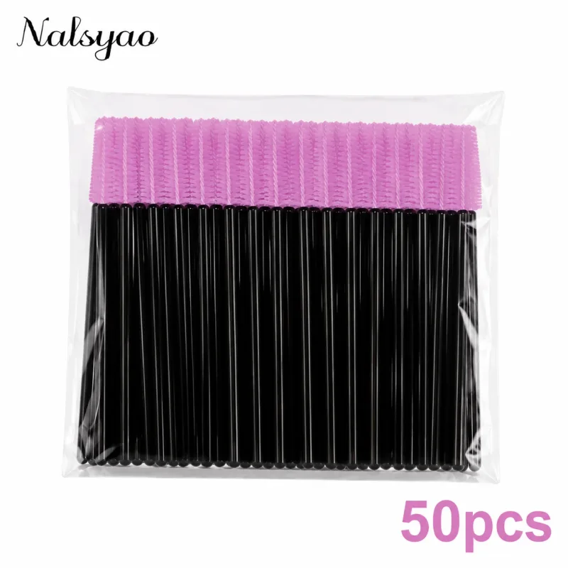 50 Pcs Disposable Silicone Mascara Stick Applicator Eyelash Extension Makeup Tools Eye Eyelashes Brushes Lash Makeup Brush — image 10
