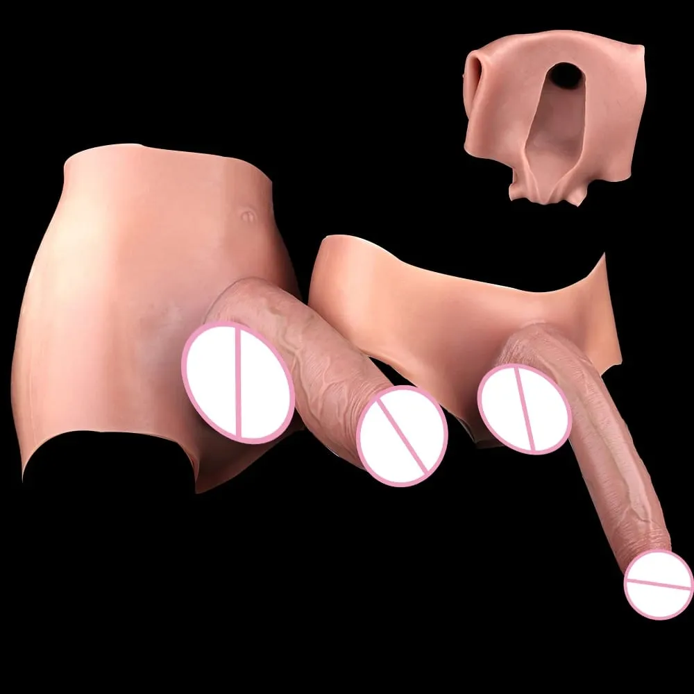 Strap-On Lifelike Penis Cover насадка на член Large Hollow DildoPants Intim vuxen sexleksak för par Sex — image 6