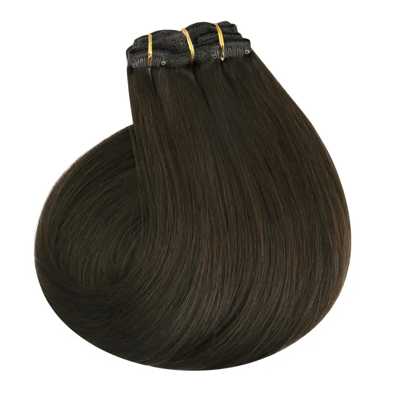 VeSunny Clip In Hair Extensions Human Hair 8 PCS Weft 140G-160G Hair Remy Hair Full Head Clip In Hair Extensions 8 PCS Weft
