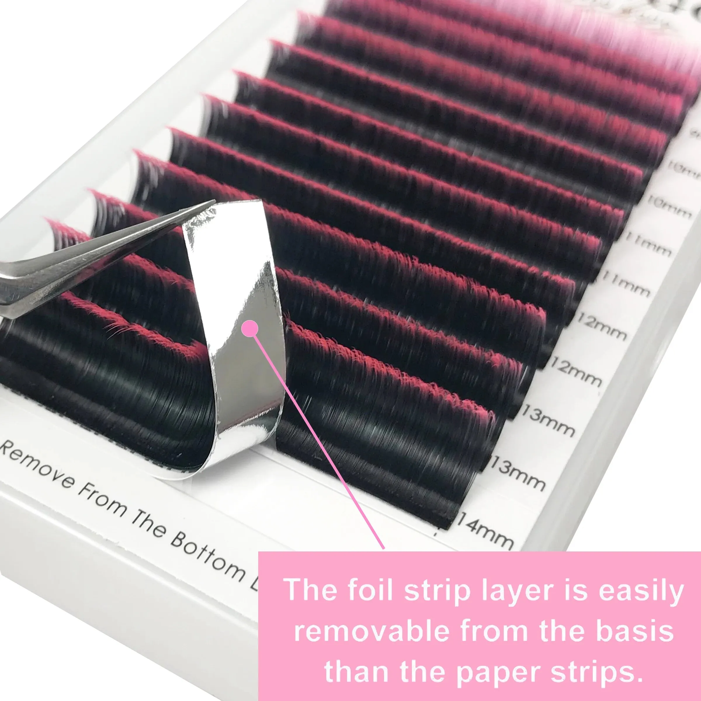 CoMango Easy Fanning Gradient Red Green Blue Purple Color Eyelash Extension Ombre False Eye Colored Lashes Makeup Tool — image 6