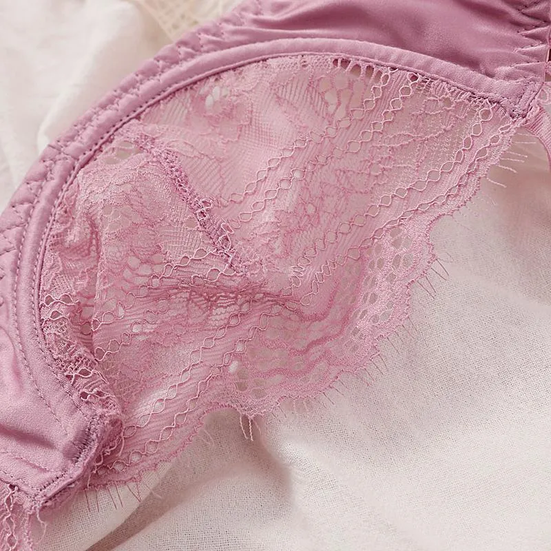 Sexy Lace 1/2 Cup Bra Set for Women Ultra-thin Lingerie French Black Brassiere and Thongs Sets Underwire Underwear — image 4