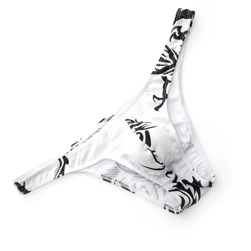 Naka-print na Brief Panlalaking Panloob Sexy Slip Hombre Bikini Briefs Man U Convex Underpants Cuecas Calzoncillos Mesh Mens Lingerie — image 9