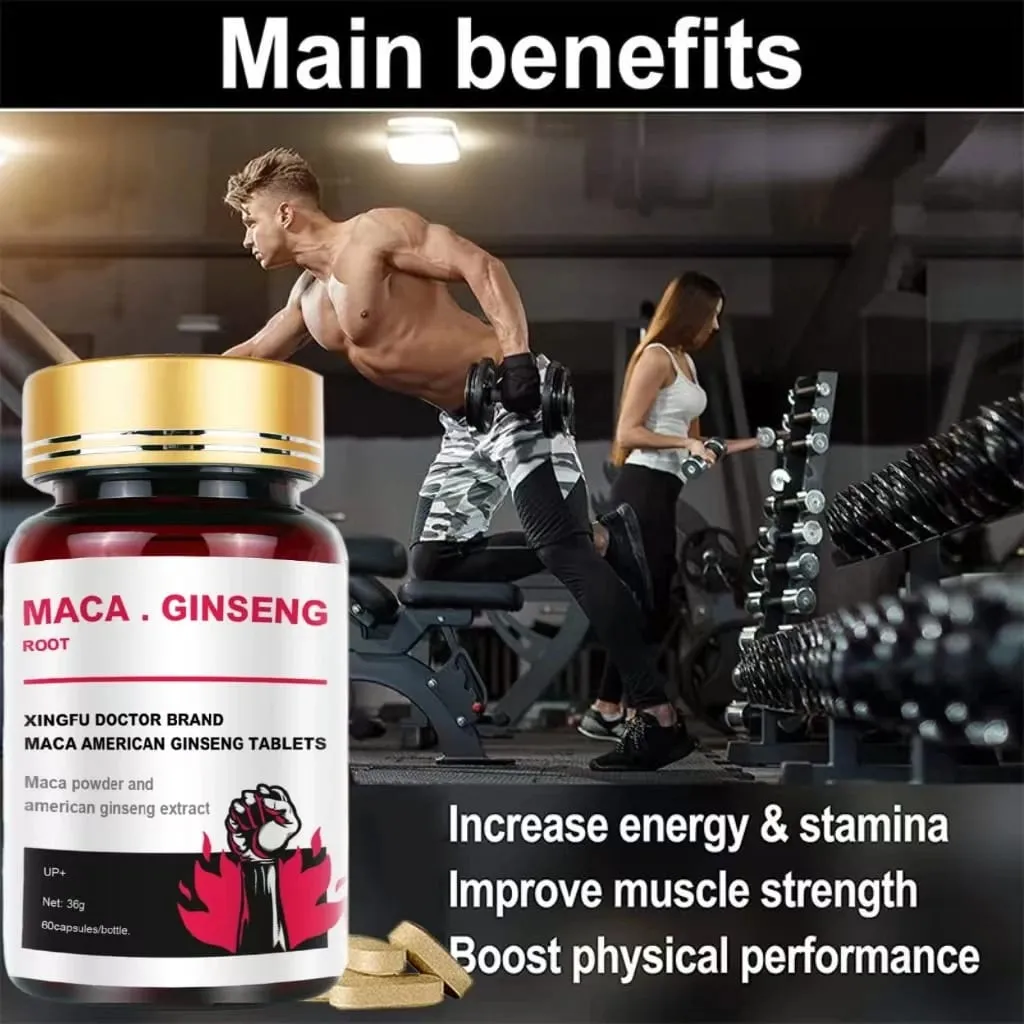 Best Men's Black Maca Supplement - Ginseng Supplement for Health Energy and Endurance Muscle Mass