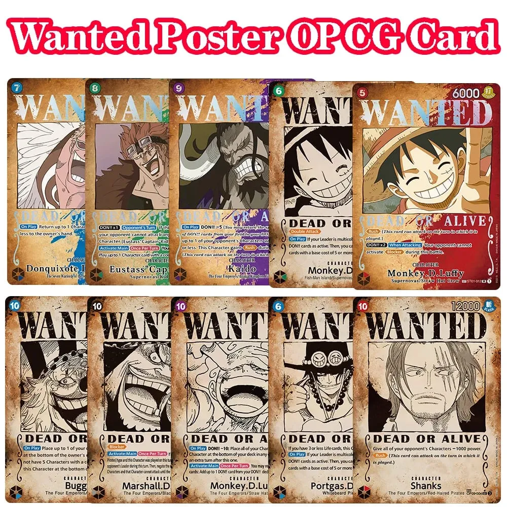 ONE PIECE Retro Wanted Poster Style Proxy Game Card Luffy Buggy Shanks Ace Anime OPCG/PTCG Card / Collection Trading Card — image 1