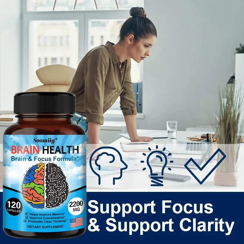 Ginkgo Biloba kapsler 1200mg understøtter hukommelse hjernefunktion og mental årvågenhed Brain Health Supplement 30/60/120 kapsler — image 4