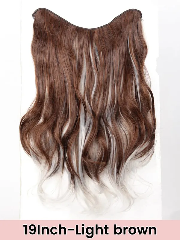 Synthetic Long Curly Wavy Hairstyle Hairpiece 5 Clip In Hair Extensions Black Brown Grey Natural Fake Hair For Women — image 8