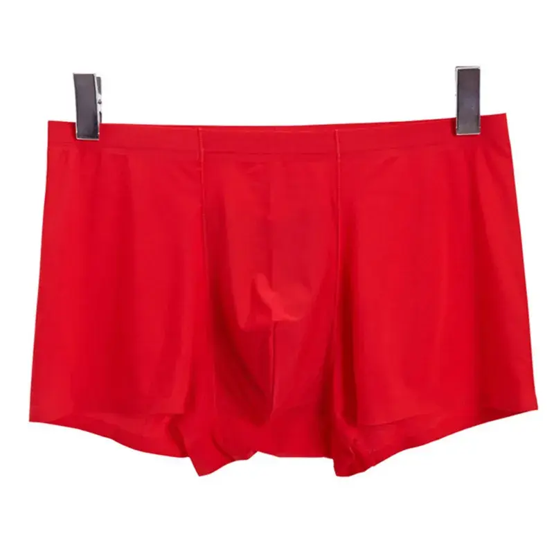 Celana Dalam Pria Warna Solid Pria Boxer Sutra Es Mulus Pakaian Dalam Seksi Ultratipis Celana Pendek Bagasi Keren Musim Panas — image 12