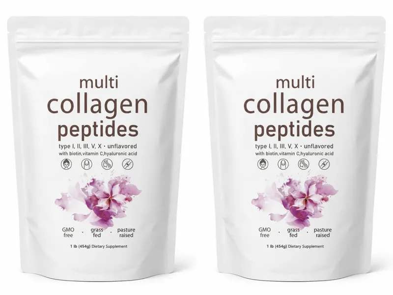 Multi Collagen Peptides Powder 454g Unflavored Collagen Blend na may Vitamin C Biotin Hyaluronic Acid Skin Hair Nails Support — image 8