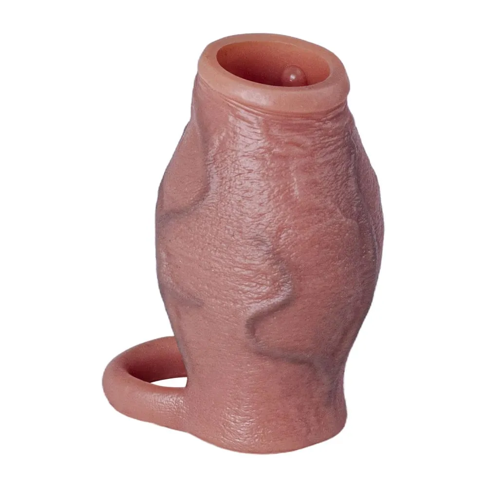 Enlarged and Thicken Cock Sleeve Lock Sperm Penis Ring Adult Men Sex Toy Soft Silicone Dick Sleeve Enlargement Male 18+ Sexy Toy — image 5