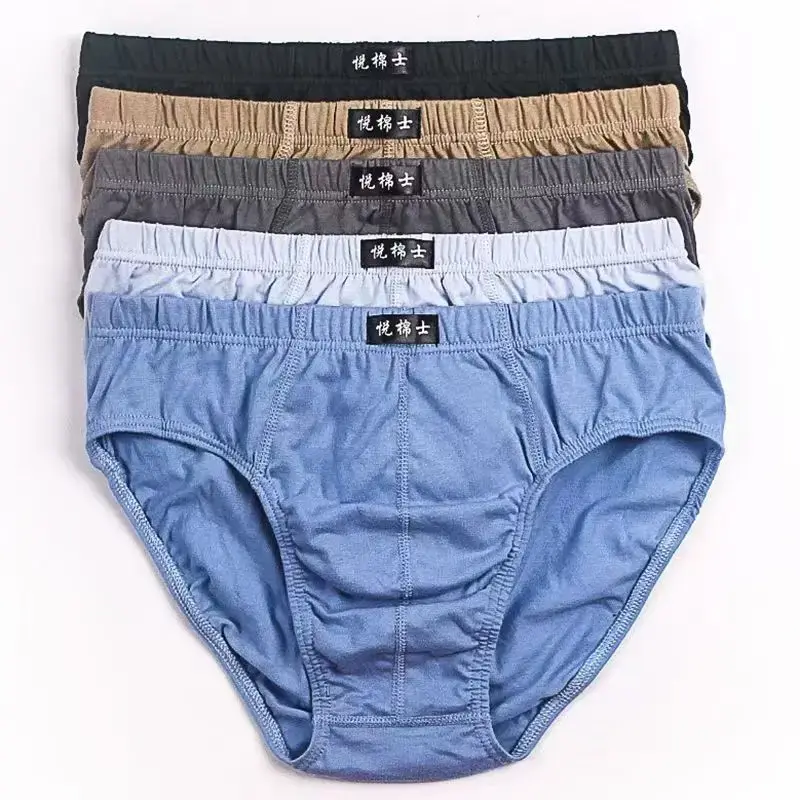 5Pcs/Lot 100% Cotton Underpants Para sa Panlalaki Brief Panlalaking Panloob na Knickers Panties Panty Shorts Sexy Undies XL 2XL 3XL 4XL 5XL 6XL — image 2