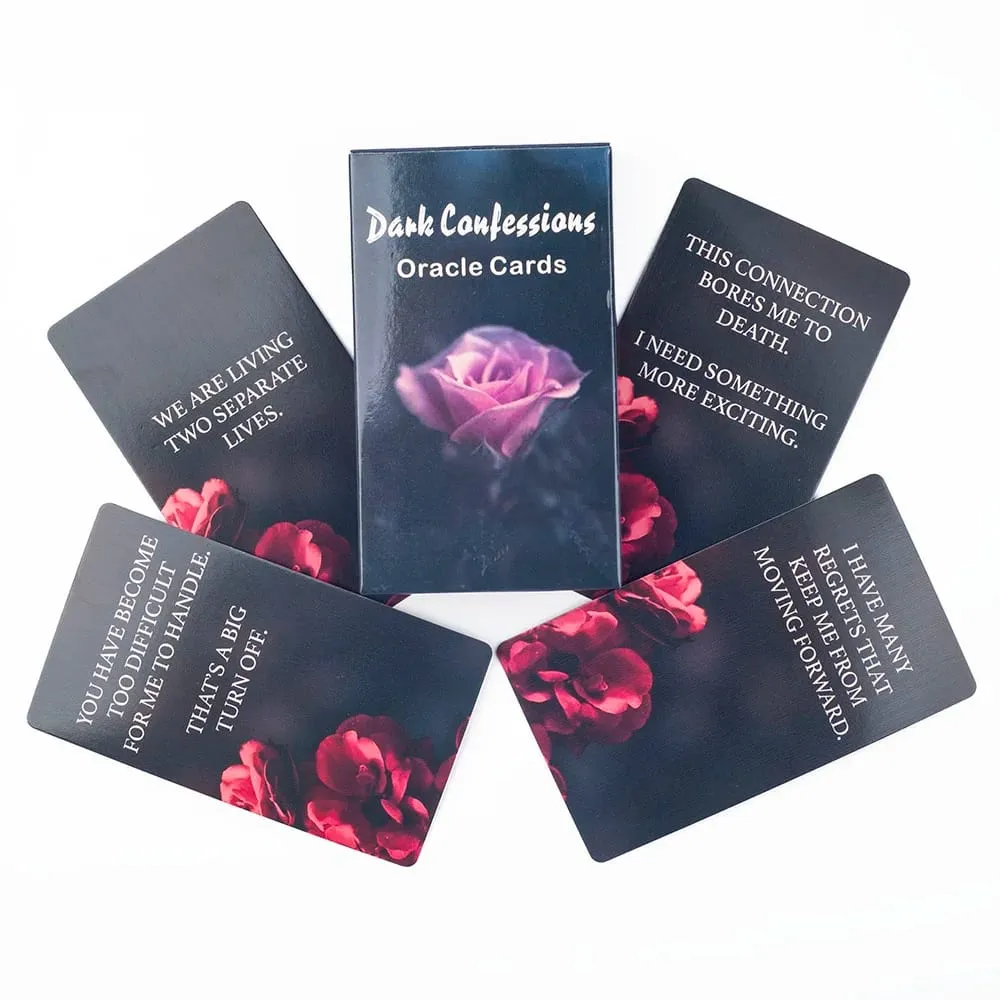 Dark Confession Twin Flame Oracle Cards 50Pcs Love Keywords & Messages Deck for Self-Reflection And Guidance — image 2