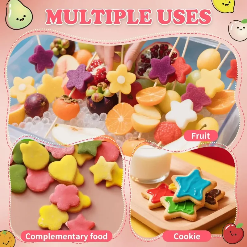 3/5/8Pcs Pressed Fruit Printing Cutting Flower Vegetable Kitchen Embossing Biscuit Cookie Cutting Mold For Kids Lunch Bento Box — image 4