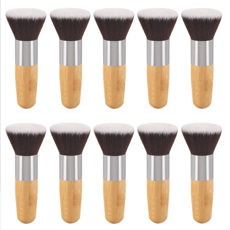 Bamboo Handle Foundation Brush Loose Powder Makeup Brushes Blush Contour Liquid Foundation Cream Professional Face Beauty Tools — image 15
