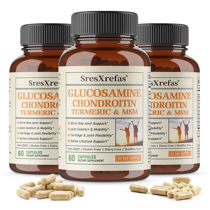 Glucosamine Chondroitin MSM Turmeric Capsules Supports Hips Knees Joint Bone Cartilage Health & Mobility Flexibility — image 2