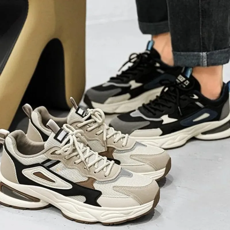 Low-Top Casual Shoes for Men Slip-Resistant Wear-Resistant Comfortable Mesh Breathable Chunky Retro Sneakers — image 4