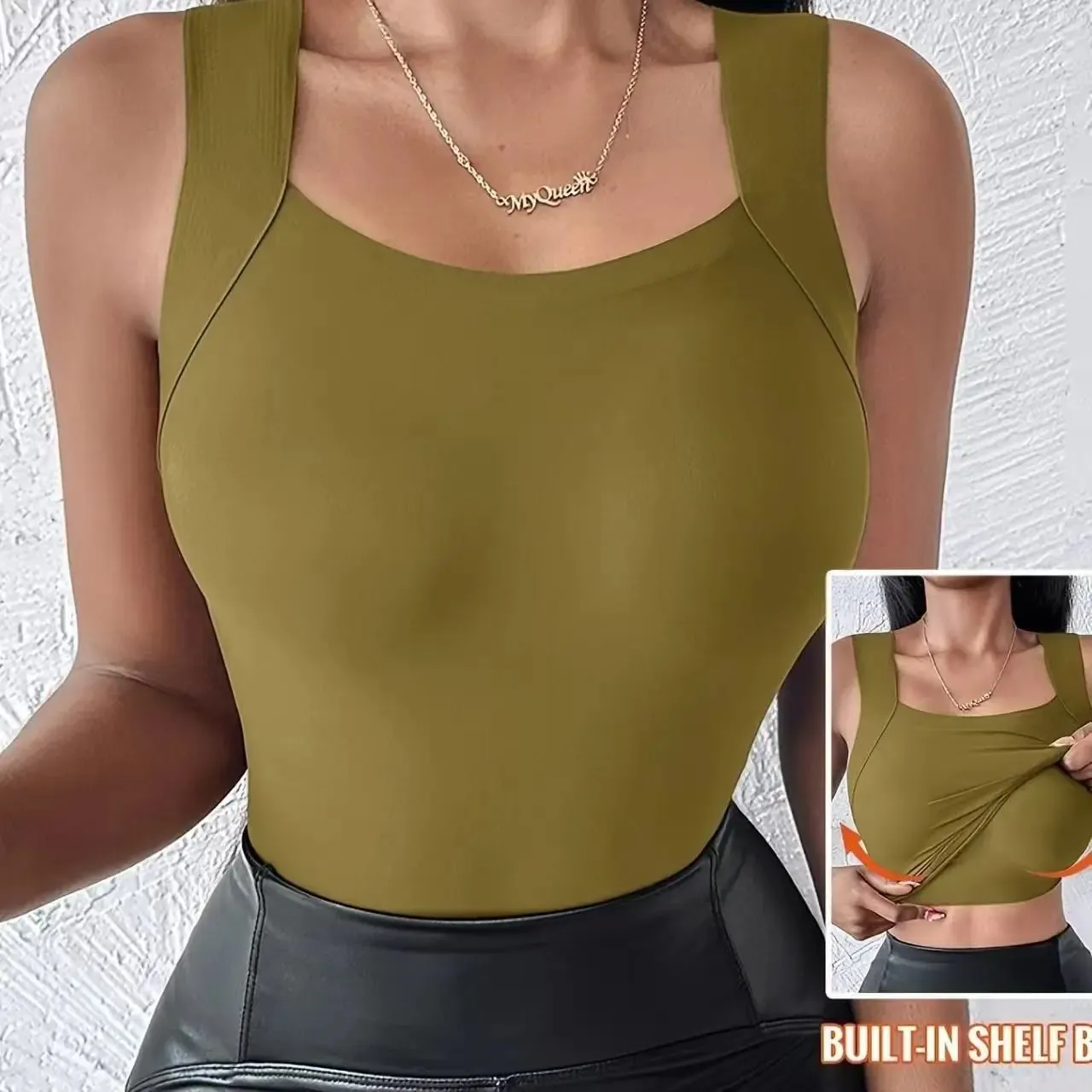 Sexy Sleeveless Tank Tops Women Casual Vest Crop Camisole Seamless Sports Underwear with Chest Pads Summer Female Bra Lingerie — image 3