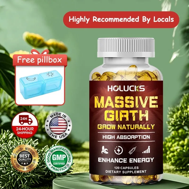 Premium Massive Girth Capsules with Ashwagandha Support Optimal Circulation & Energy Enhanced Performance & Overall Wellbeing — image 1