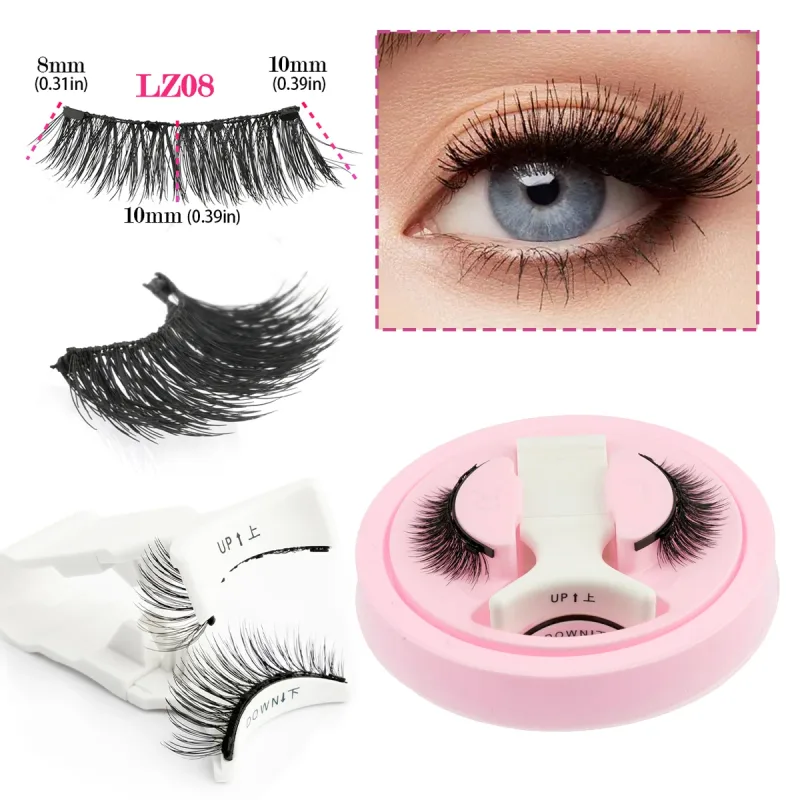 Magnetic Eyelashes 1Pair No Glue Needed 3D Natural Wispy Fake Lashes With Clip Reusable Women Beauty Eye Makeup