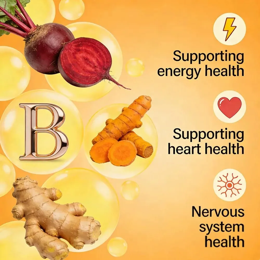 B Vitamin Supplements - with B12 for Mood Brain Nervous System Energy Metabolism Relieve Fatigue Heart Health — image 5