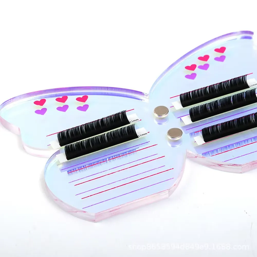 Eyelash Extension Tool Acrylic Grafted Eyelashes Holder Colorful Pallet With Magnetic Suction Scale Plate Lash Makeup Tools