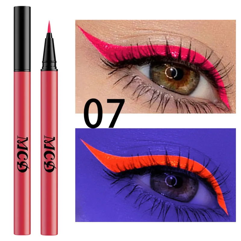 1PC UV Light Neon Eyeliner Pen Eyes Makeup Blue Green Waterproof Liquid Color Eye Liner Pencil Make Up Cosmetics Yellow Purple — image 13