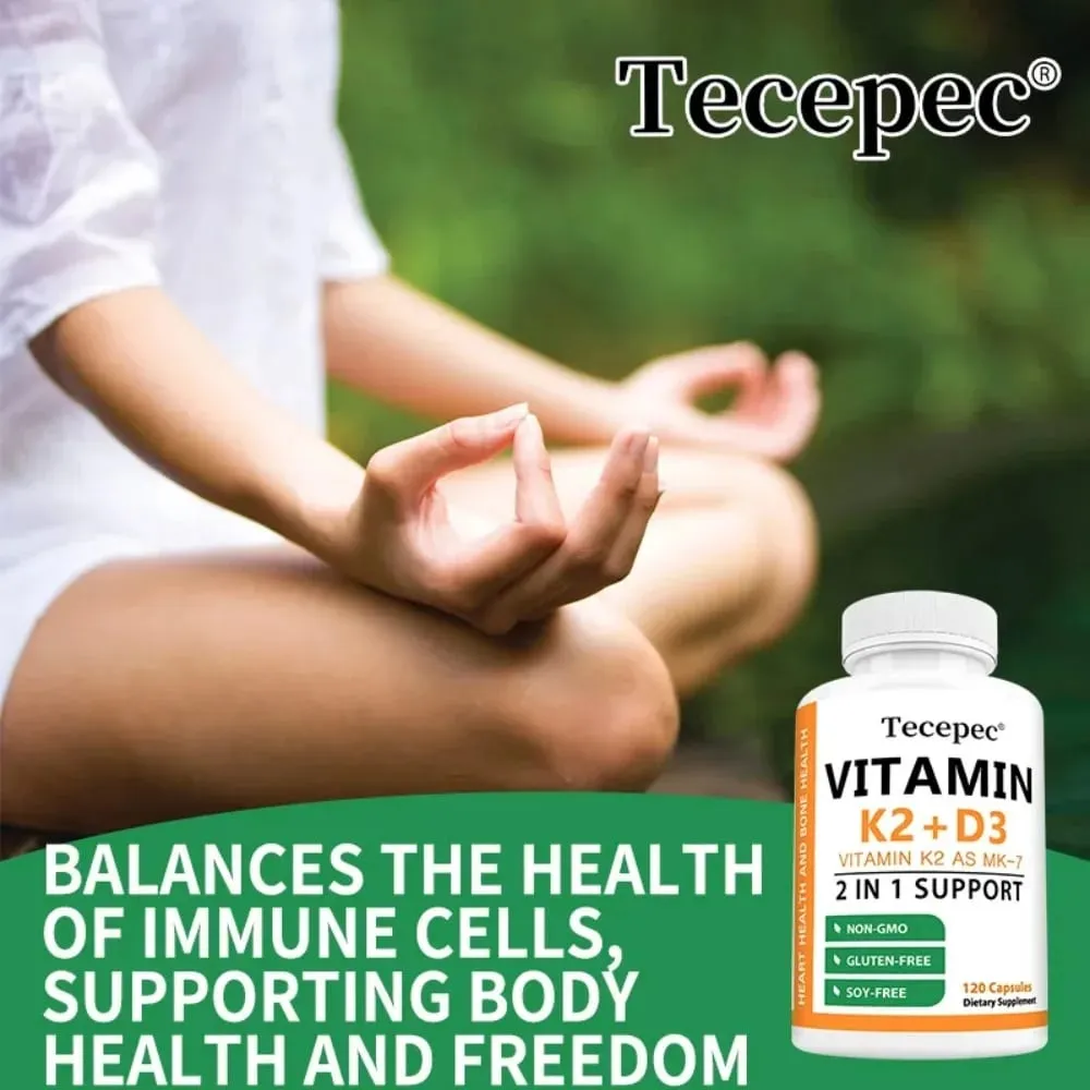 Vitamin D3 + K2 Softgels 2-in-1 Complex Bone Teeth & Immune Health Support Immune System Booster