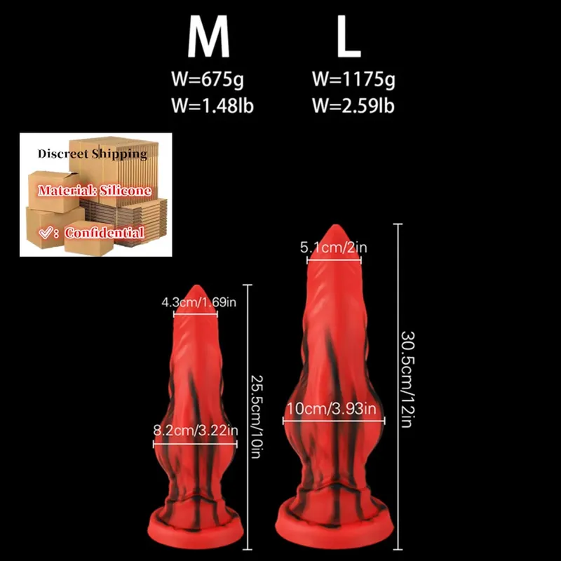 Τεράστια σιλικόνη Fantasy Anal Dildo Anal Plug Προστάτη Σεξ για Άντρες Γυναίκες Big Knot Dog Dildo Βεντούζα βεντούζα πισινό κόκορα Sex Toys18 — image 13